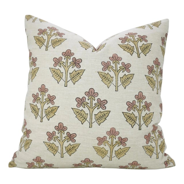 Fabdivine Linen Blend Block Print Pillow Cover – Chahat Design 14x20 Decorative Lumber Cushion For Sale