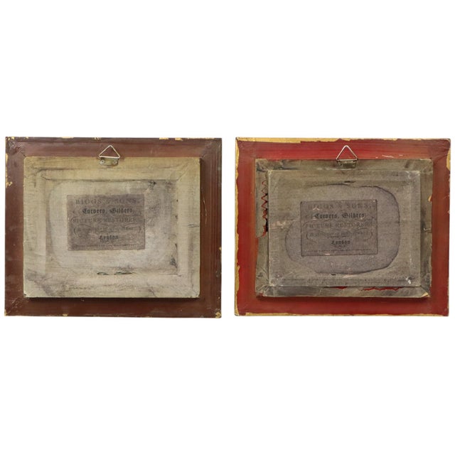 Vintage Framed Alabaster Plaques from Biggs and Sons London, 1950s, Set of 2 For Sale - Image 10 of 17