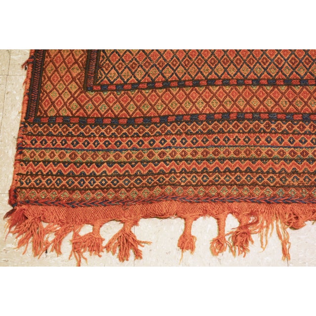Vintage Persian Shiraz Hand Made Natural Color Tribal Kilim,4'11"x6'9" For Sale - Image 4 of 6