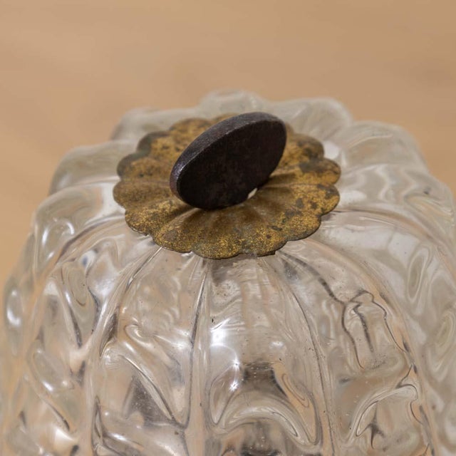 Metal 1940s Petite Murano Glass Lamp For Sale - Image 7 of 12