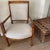 Pair of French Side Chairs, Fruitwood Early 19th Century Newly reupholstered in linen