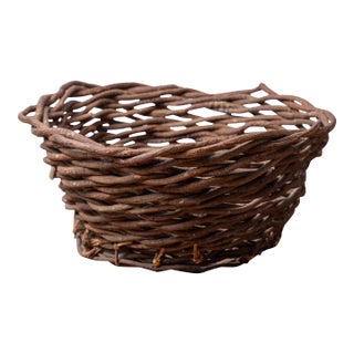 A Large Willow Branch Basket For Sale