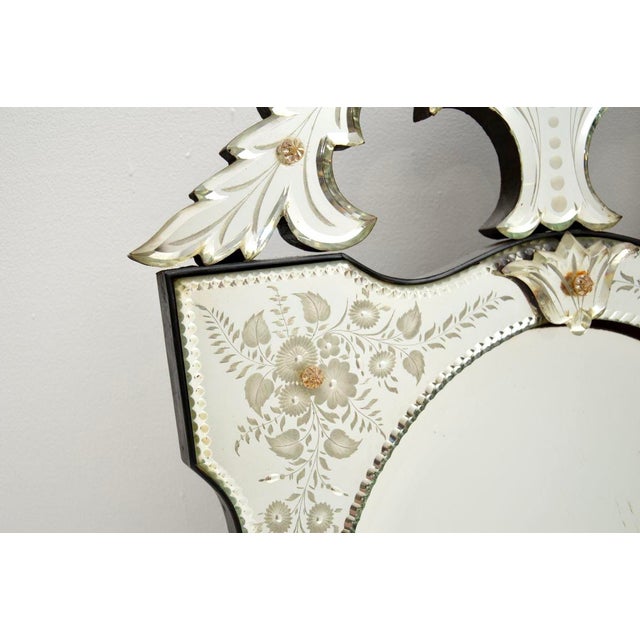 Antique Venetian Etched Glass Mirror, Italy, 1900s For Sale - Image 3 of 9