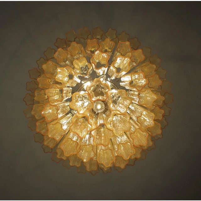 Large Vintage Italian Chrome and Murano Glass Chandelier, 1982 For Sale - Image 4 of 13