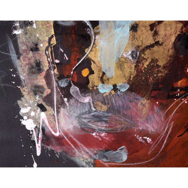 Paper Abstract Expressionist Portrait in Acrylic on Paper by Ricardo De Silva For Sale - Image 7 of 8