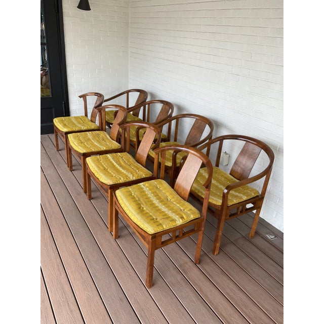 Mid-Century Modern 1950s Walnut Dining Chairs by Michael Taylor for Baker Furniture - Set of 10 For Sale - Image 3 of 12