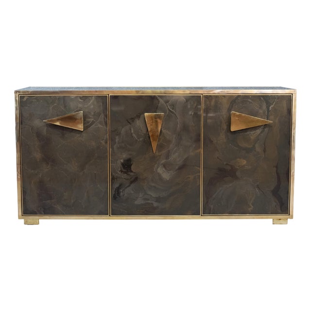 Marble Effect Glass Sideboard from Justfurnituress SRL For Sale