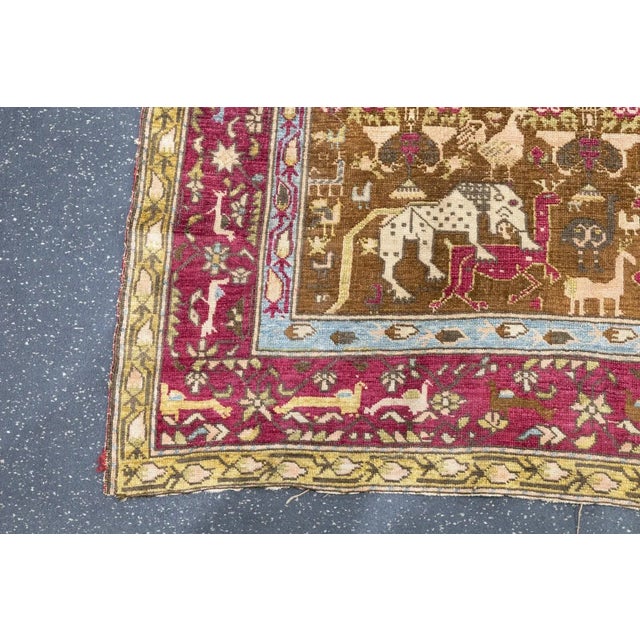 Antique Turkish Silk Rug 3'6'' X 5'1'' For Sale - Image 11 of 11