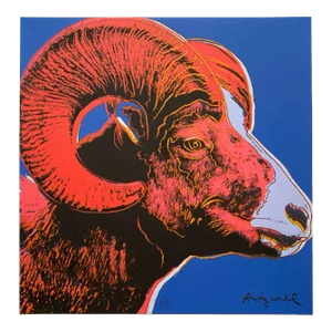 Andy Warhol Vintage 1986 Limited Edition Endangered Species Large Fine Art Lithograph Print " Bighorn Ram " 1983
