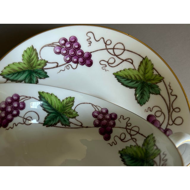 1900 Spode Copeland Grapevine Footed Teacups & Saucers, Set of 2, England For Sale - Image 9 of 11
