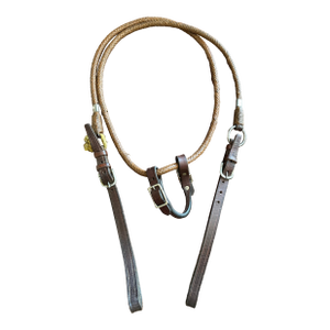 Vintage English 80” Braided Plaited Leather, Stainless Steel Equestrian Horse Rein