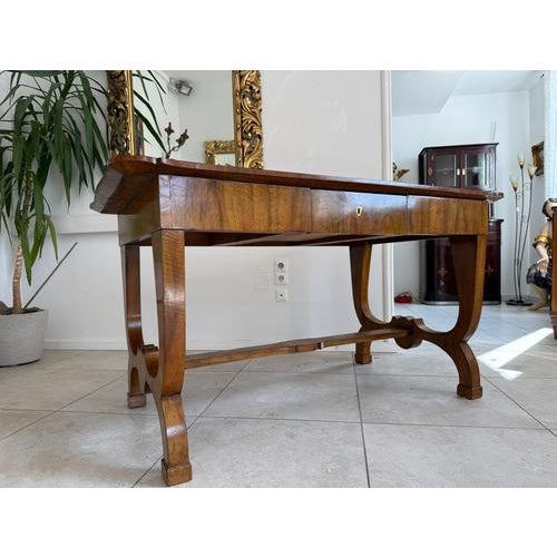 Biedermeier Desk/Side Table, Walnut, Dimensions: Height x Width x Depth 83 x 150 x 86 cm. For sale is an elegant salon or...