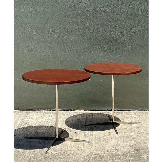 Bernhardt Bernhardt Design Modern Wood and Chrome Accent Tables For Sale - Image 4 of 16