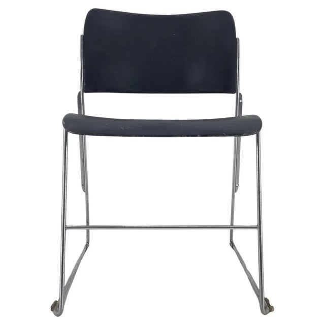Mid-Century Black and Chrome Model 40/4 Side Chair attributed to David Rowland, 1977 For Sale - Image 9 of 9