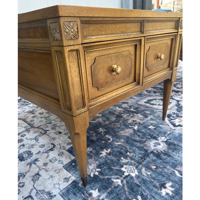 Beautiful matching pair of vintage American of Martinsville end tables in excellent condition. Features warm walnut wood,...