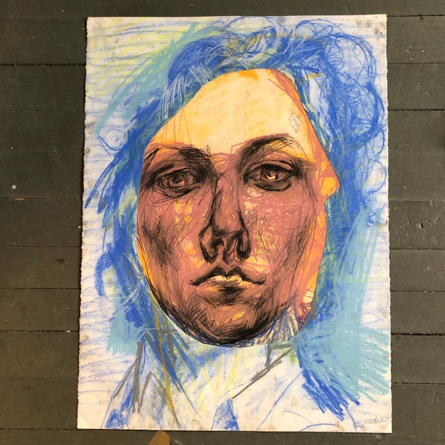 Original LargeContemporary Abstract Pastel Portrait Drawing For Sale In Philadelphia - Image 6 of 6