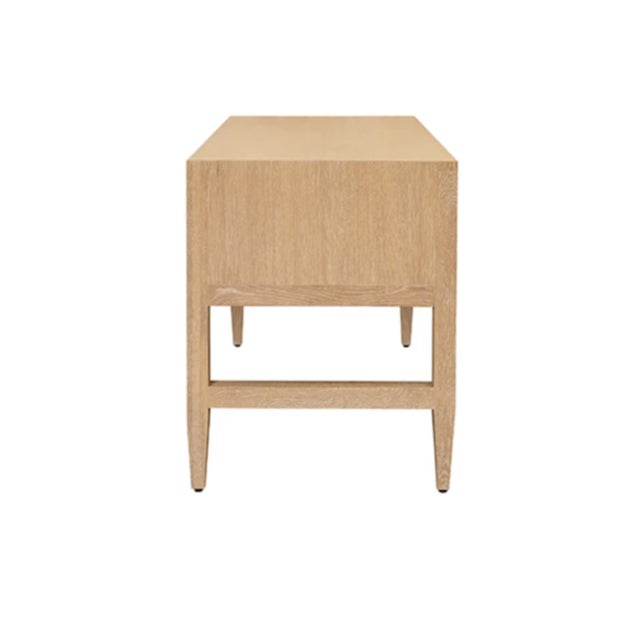 Worlds Away Matthew Izzo Home Franklin Cerused Oak Writing Desk For Sale - Image 4 of 9