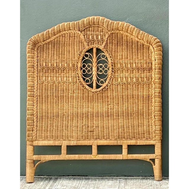 Camel Vintage Ralph Lauren Rattan Twin Headboards - A Pair For Sale - Image 8 of 12