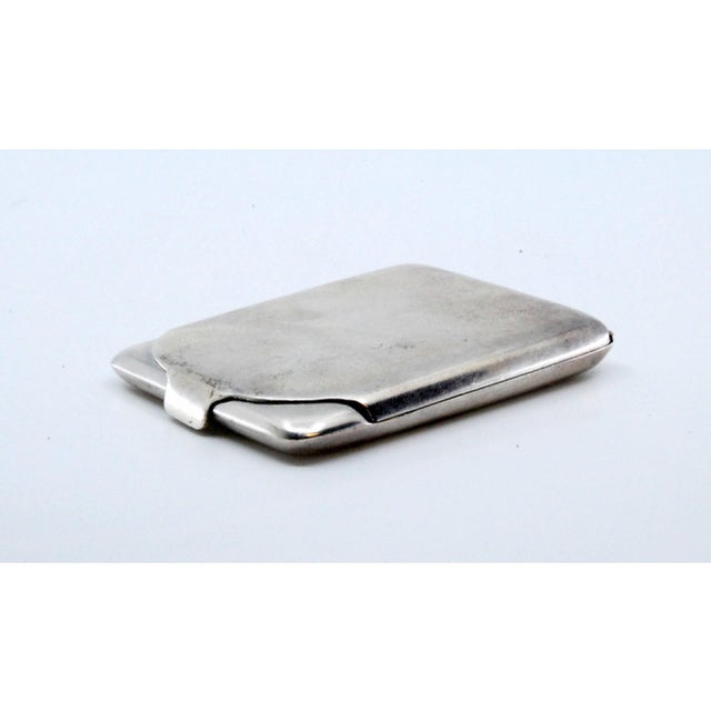 Plain Silver Matchbook with Gold Interior and Hinged Lid For Sale - Image 10 of 11