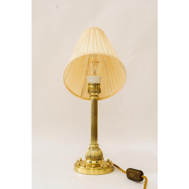 Metal Art Deco Table Lamp with Fabric Shade, Vienna, 1920s For Sale - Image 7 of 14