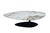The Lerin Coffee Table exemplifies refined elegance with its sleek black metal pedestal base paired with a soft white...