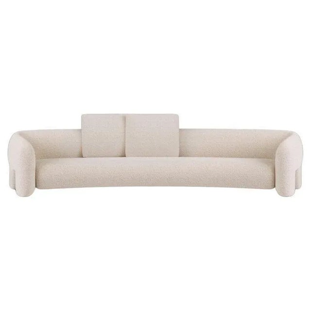 Bold curved sofa by mohdern dimensions: w 280 x d 127 x h 76 cm materials: fabric, bouclé bold is a refined furniture...