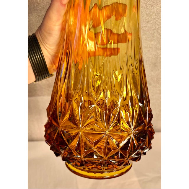 Mid Century Modern Le Smith Diamond Butt Swung Glass Vase Chairish