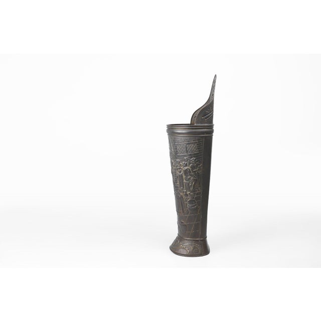 Antique Rustic Ornate Umbrella Stand in Copper, 1900 For Sale - Image 13 of 15