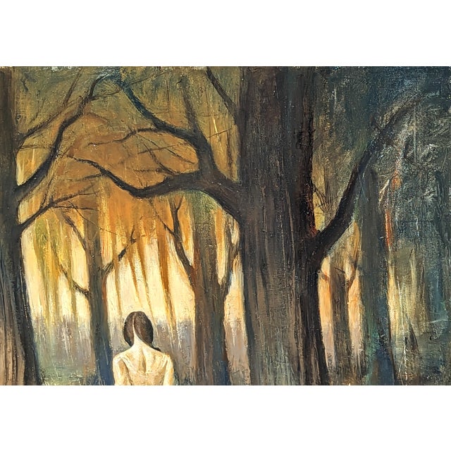 Matthew Paoletti "Untitled" Contemporary Surreal Abstract of a Woman Running Through a Forest, 2021 For Sale In Houston - Image 6 of 11