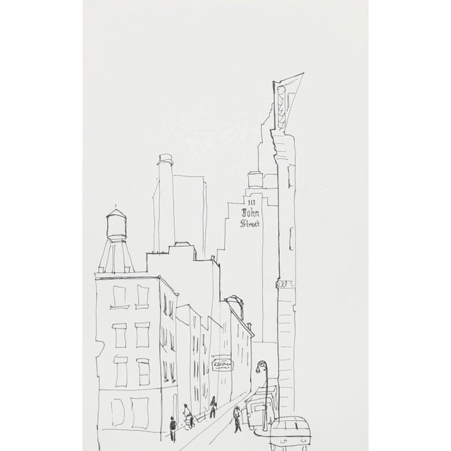 Artist: Eve Nethercott, American (1925 - 2015) Title: John Street - Brooklyn (P2.70) Year: circa 1960 Medium: Ink on Paper...