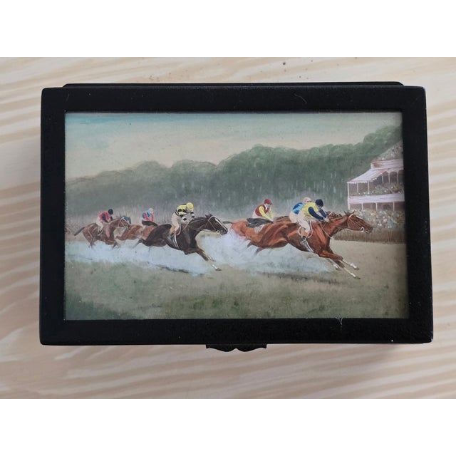 English 1800's Box With Original Art on Lid For Sale - Image 3 of 11