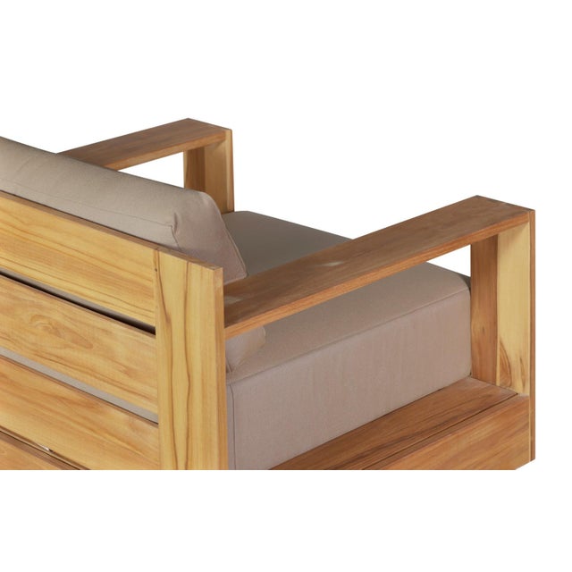 Imperial Grove Outdoor Solid Teak Wood Armchair For Sale - Image 4 of 14