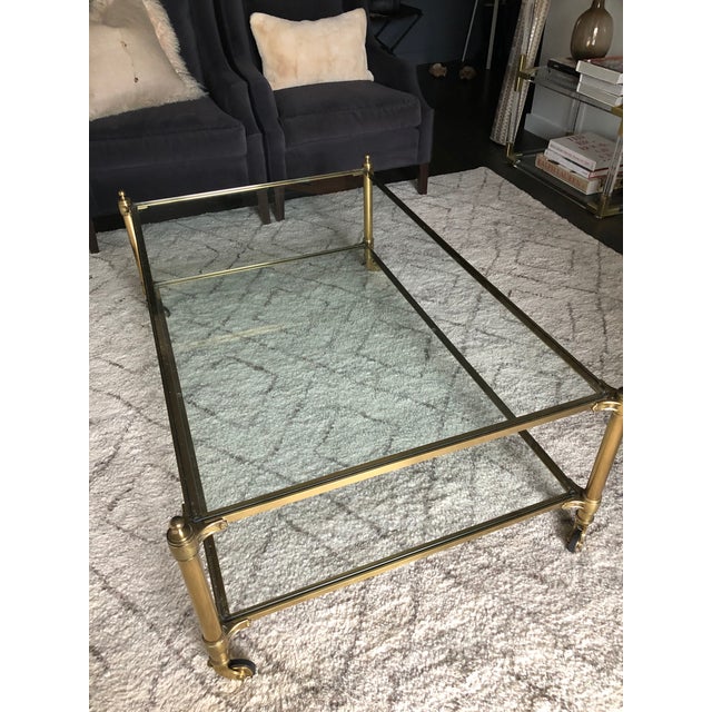 Williams Sonoma Home Brass & Glass Coffee Table Chairish