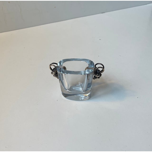 Swedish Art Deco Glass Vase with Silver Grape Cluster from Strömbergshyttan, 1950s For Sale - Image 4 of 10