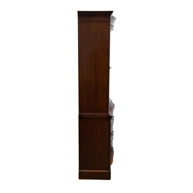 Landstrom Furniture Solid Mahogany Traditional Duncan Phyfe Style 44" Bow Front China Cabinet For Sale - Image 12 of 13