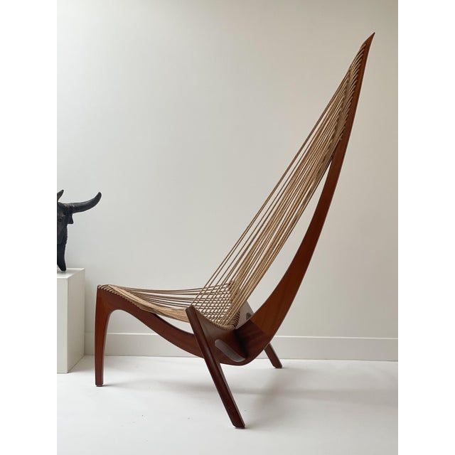 Mid-Century Modern Harp Chair by Jørgen Høvelskov for Christensen & Larsen, 1970 For Sale - Image 3 of 7