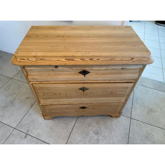 Brown Antique Biedermeier Chest of 3 Drawers For Sale - Image 8 of 11