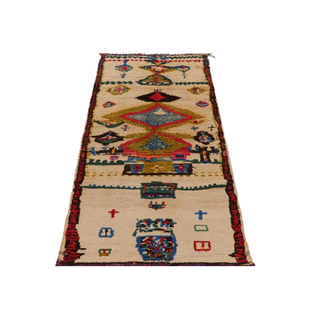 1950s Vintage Moroccan Runner Rug With Vibrant Geometric Patterns, From Rug & Kilim For Sale - Image 5 of 7