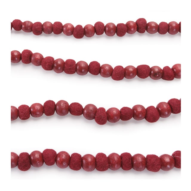 Add a touch of rustic charm and modern farmhouse style to your décor with this Red Wood Bead Garland Set. Featuring...