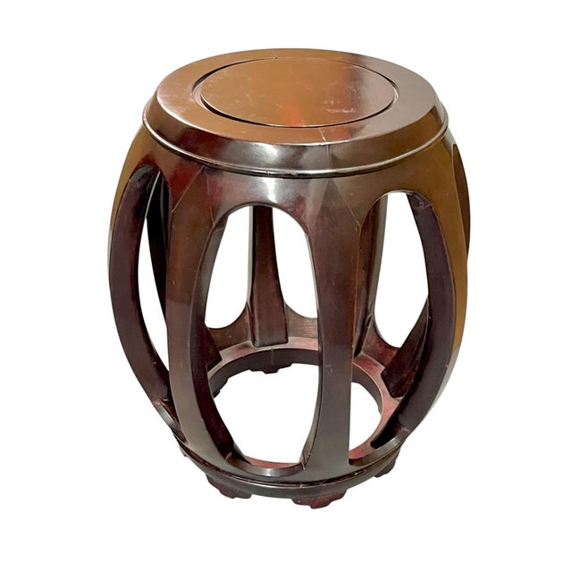 Wood Pair of Vintage Chinese Chinoiserie Hardwood Garden Stools or PedestalS For Sale - Image 7 of 18
