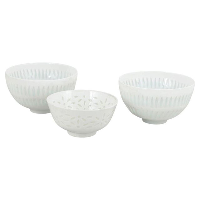 Small Bowls in White Porcelain by Friedl Holzer-Kjellberg, Set of 3 For Sale - Image 5 of 5