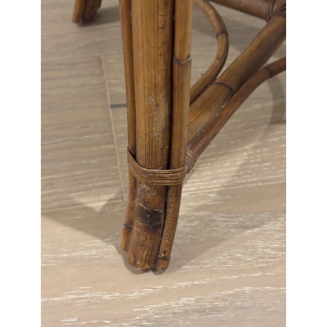 Vintage Palm Beach Style Rattan & Bamboo Side Table For Sale - Image 14 of 17
