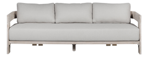 Paradiso Teak Wood Sofa Natural Look - Gray Fabric