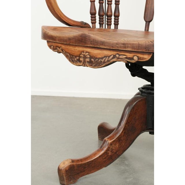 Early 20th Century Desk Chair with Wood Carving For Sale - Image 12 of 15