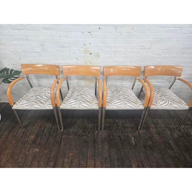 Set of 4 - Bernhardt Dining Chairs W/Zebra Fabric For Sale - Image 10 of 12
