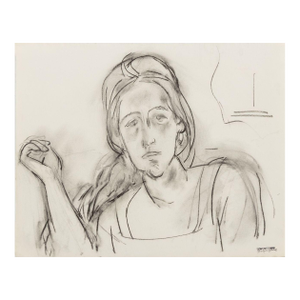 Manfred Schwartz Portrait of a Woman Charcoal