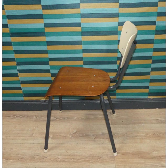 Mid-Century Modern Industrial Style Chair in Plywood, Netherlands, 1960s For Sale - Image 3 of 8