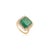 Art Deco Certified 7.45Ct Zambian Emerald & 1.01Ct Diamond Halo Ring in 14k Yellow Gold Size 5 For Sale - Image 3 of 17