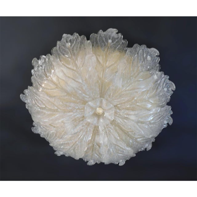 Barovier e Toso 1960s Clear Graniglia Murano Flush Mount For Sale - Image 4 of 8