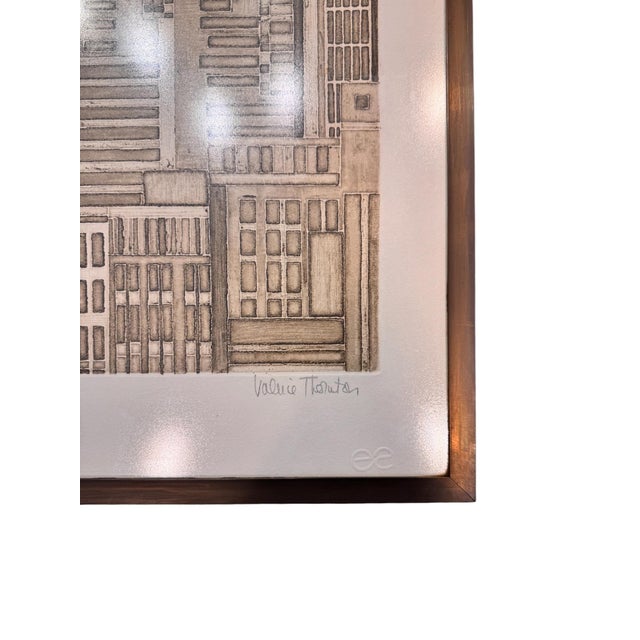 Black Valerie Thornton, Architectural Composition, 1960, Etching, Set of 2 For Sale - Image 8 of 9